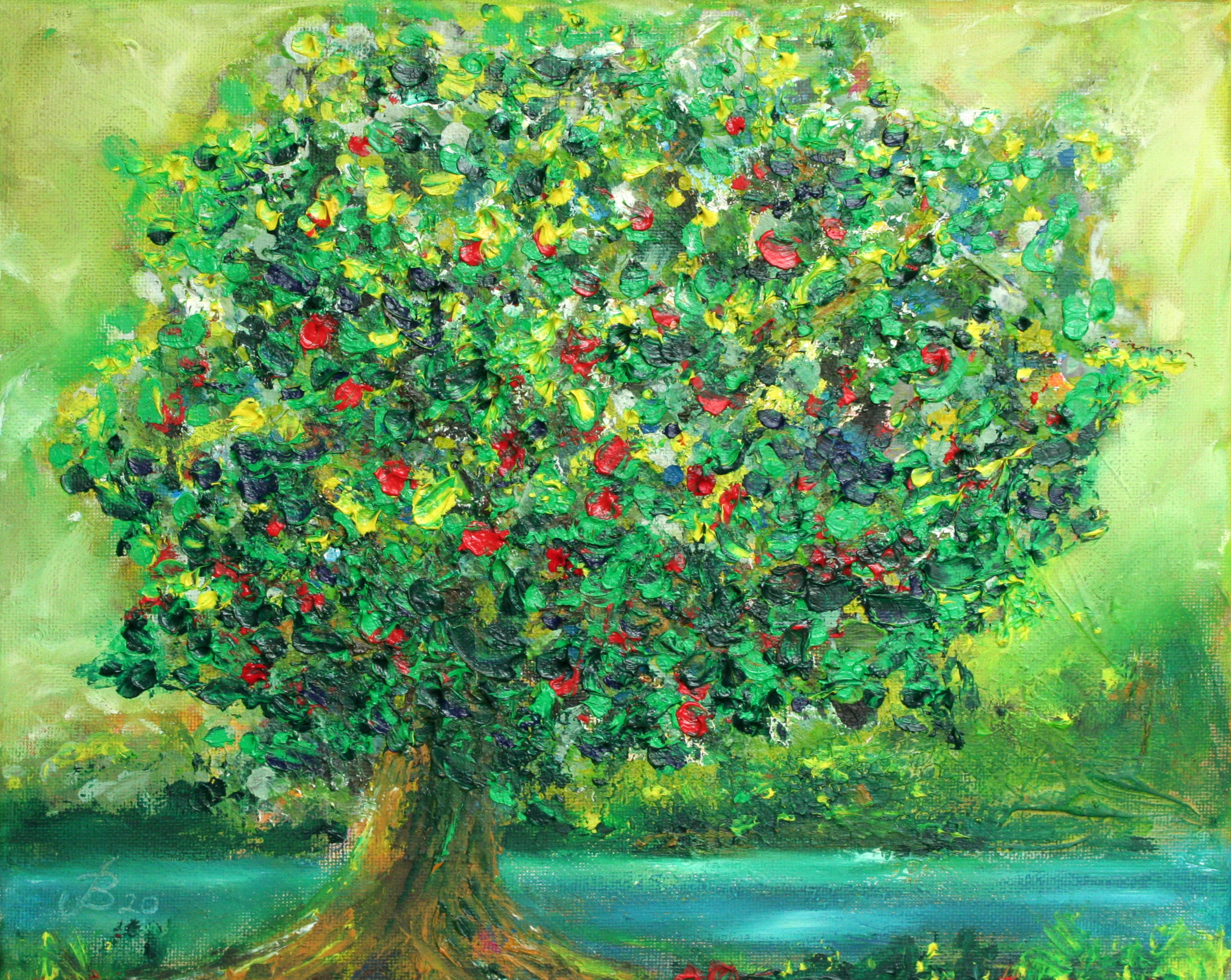verkauft - Tree of life, Acryl undÖl, 30x24cm