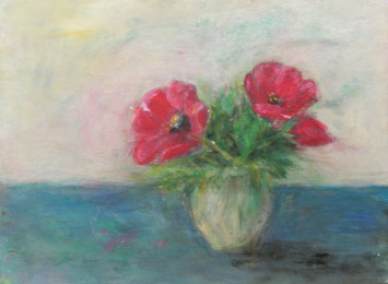 rote-Blumen-Acryl-auf-Pappe-40x30cm