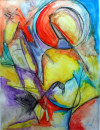 Apostg.1.8: Sondern ihr werdet Kraft empfangen, wenn der Heilige Geist über euch kommt, und werdet Zeugen für mich sein in ganz Judäa und Samaria und bis ans Ende der Erde , Aquarell auf Büttenpapier 38x50cm